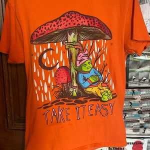 orange mushroom graphic tee